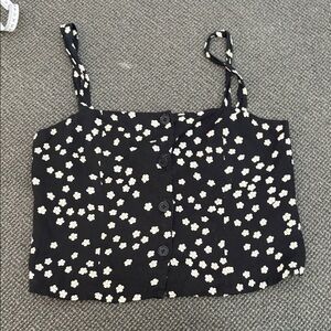 Reformation Black Button-Up Women's Top in black floral